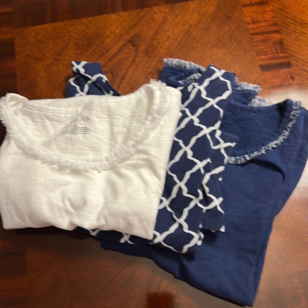 Talbots. Three short sleeve t-shirts.